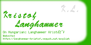 kristof langhammer business card